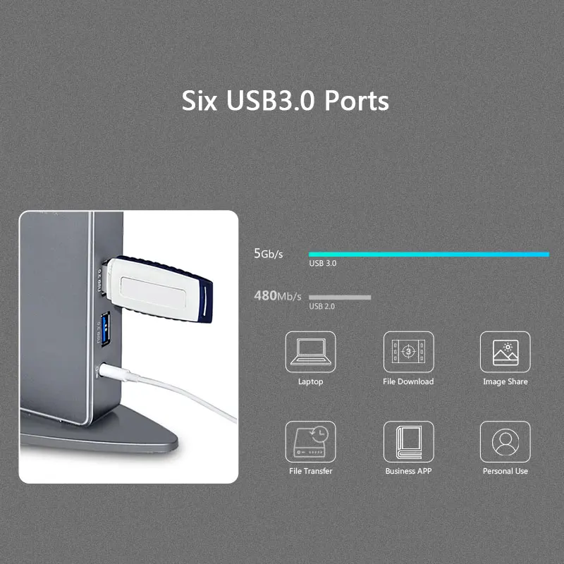 Универсальная док-станция для ноутбука Full HD 1080P USB 3,0 type-C USB-C Вертикальный двойной видео дисплей USB-C док-станция для Mac OS Windows EU