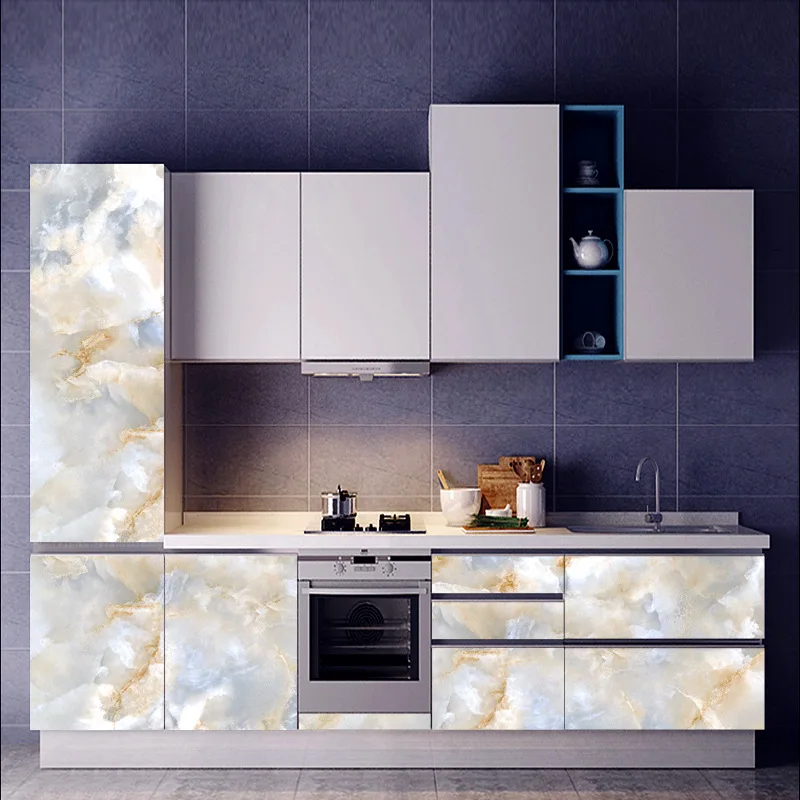 DLS003 Thickened Waterproof PVC pink Marble Wallpaper Self-adhesive Window Wardrobe Self Adhesive Table Furniture Renovation Sticker - Color: DLS003