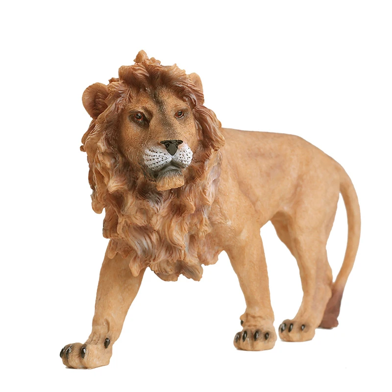 

36CM Wild Animal Figurine African Lion Statue Art Sculpture Resin Craftwork Living Room Office Ornaments R136