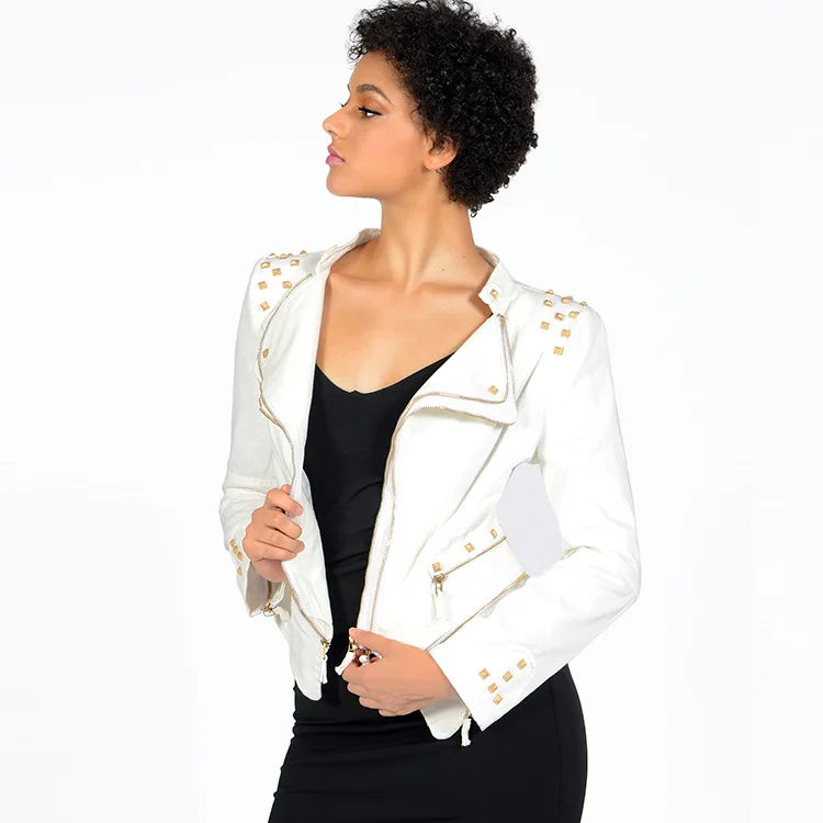 

Coats And Jackets Women Slim Shrug Rivet Stitching Dovetail Denim Locomotive Slim Coat Ladies Denim Jackets Jaqueta Feminina