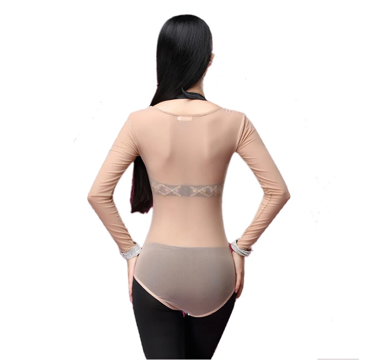 Women Sexy One Piece Leotard Belly Dance Tops Long Sleeves Bellydance Accessories Women Bodysuit Bottoming Shirt Dancewear