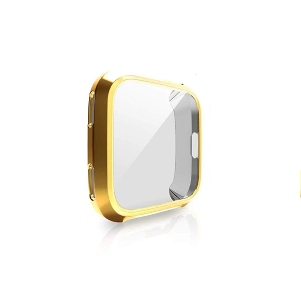 Gold Мягкий силиконовый чехол для Fitbit Versa, ремешок, полный защитный чехол для Fitbit Versa Lite, аксессуары для Versagel, защитный чехол - Цвет: Gold