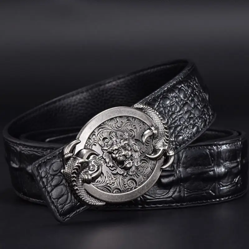 Брендовые мужские дизайнерские гладкая пряжка для ремня в стиле крокодила