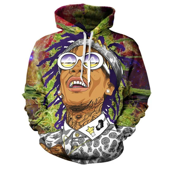 2018 Новый Для мужчин/Для женщин толстовка Wiz Khalifa Толстовки 3D с принтом Harajuku
