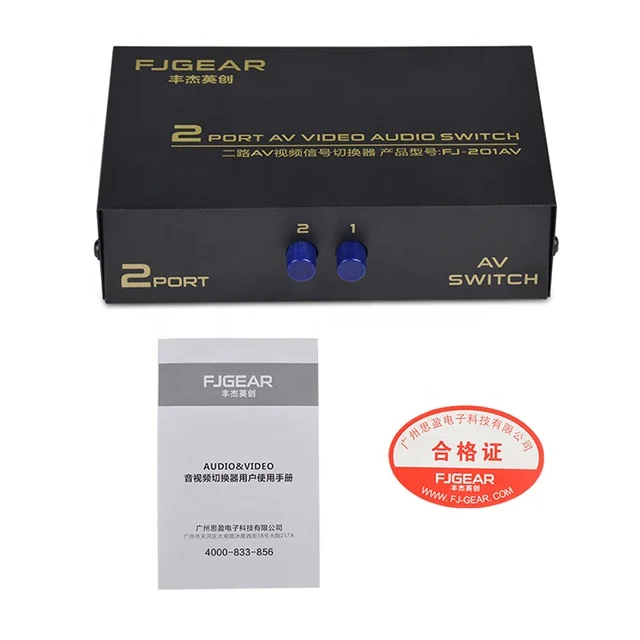 AV-переключатель 2 в 1 композитный AV аудио-видео сигнал для HDTV LCD DVD 3 RCA