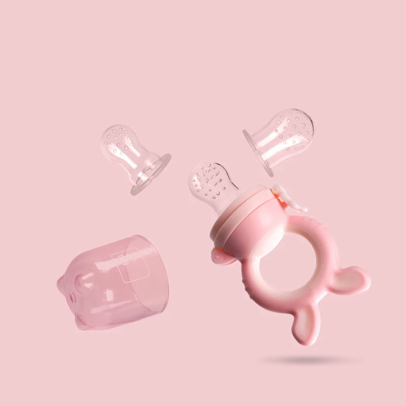 Jerrybaby детская соска для кормления, безопасная соска, бутылочки для кормления, инструмент для детей, сетчатый мешок для укуса зубов, принадлежности для фруктов, соска - Цвет: Розовый