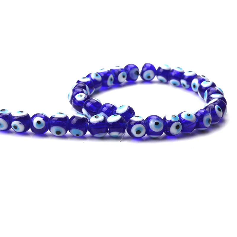 Круглые бусины злой глаз для браслета ожерелий бижутерии 1 нить 6/8/10/12 мм|glass round