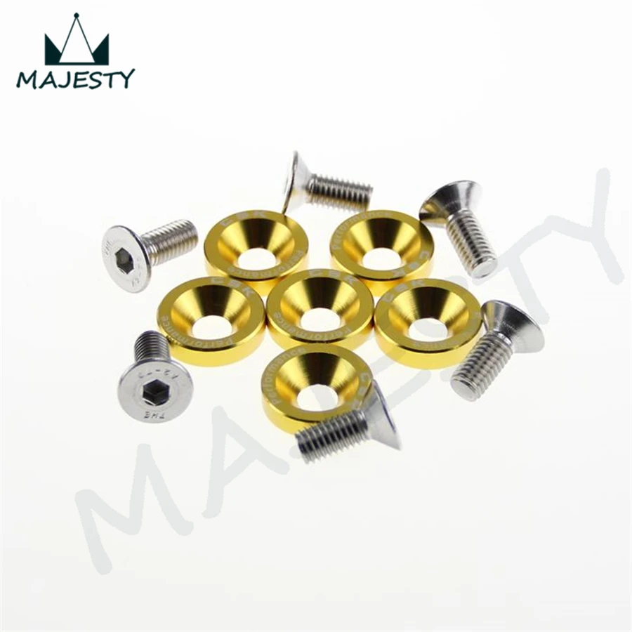 6 шт. M8 шестигранные крепежные детали крыло шайба бампер двигателя вогнутые винты