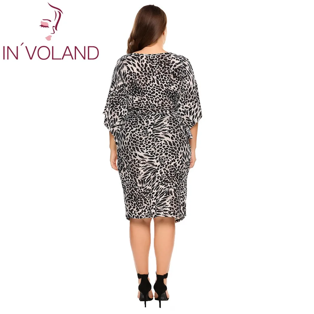 IN'VOLAND женское сексуальное платье размера плюс летнее карандаш с глубоким v
