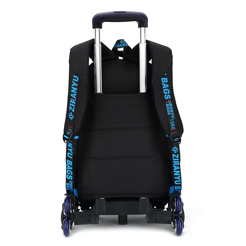 Модный съемный рюкзак на колесиках для мальчиков и девочек школьный ранец