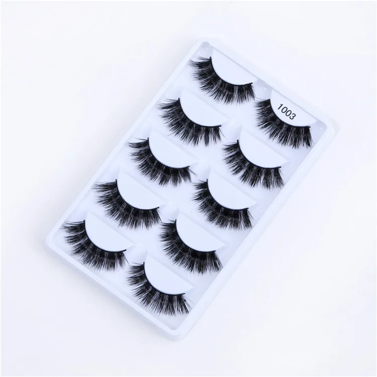 

5 pairs/box fashion eyelashes natural long 3d lashes hand made false lashes makeup beauty essential tools
