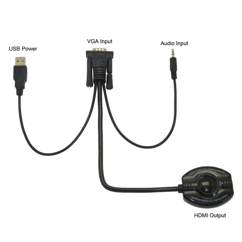 ПК ноутбук VGA вход и USB мощность 3 5 мм аудио к HDMI HDTV Выход конвертер Кабель-адаптер |