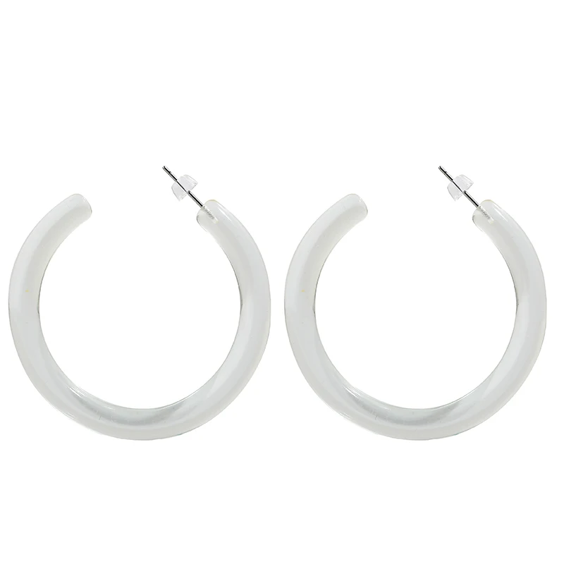 Геометрический дизайн округлый Круглый Серьги-кольца полупрозрачные акриловые