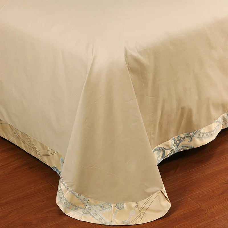 Golden camel silk bedding set 4pcs wedding bed cover 60s yarn bedding-set queen comforter hot sale 5677 | Дом и сад