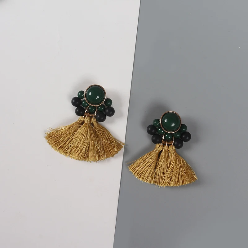 

Bohemian Tassel Earrings for Women Colorful Fan Shape Drop Earrings Statement Earrings for Women Girls Daily Wear Fashion Jewelr