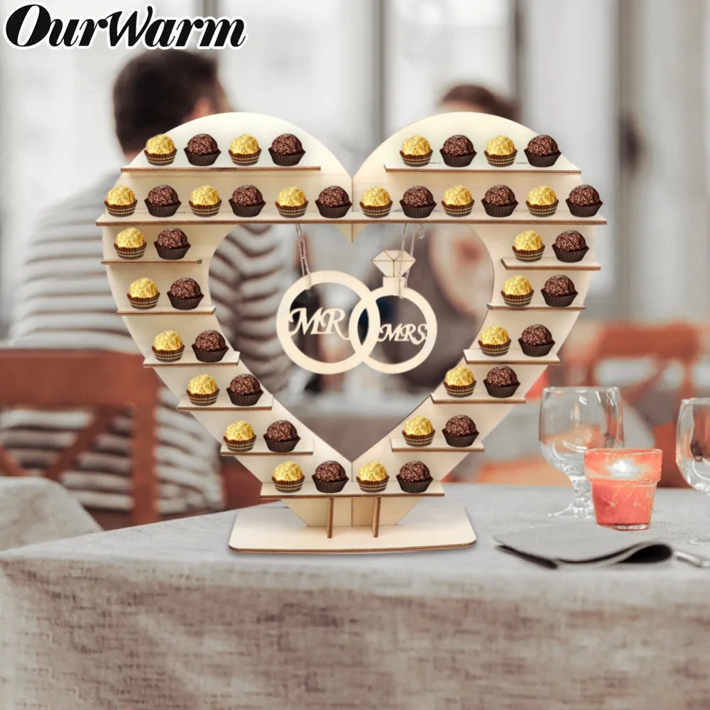 OurWarm Mr and Mrs Свадебный шоколадный Ферреро Роше подставка для конфет деревянная