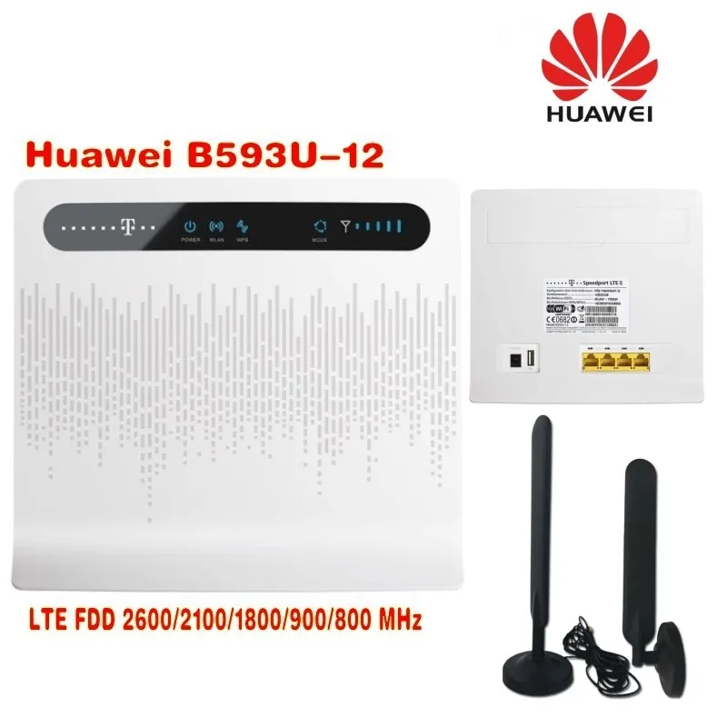 Huawei B593u 12 4G LTE беспроводной роутер CPE шлюз 100 Мбит/с WiFi точка доступа sim карта + 2 шт.