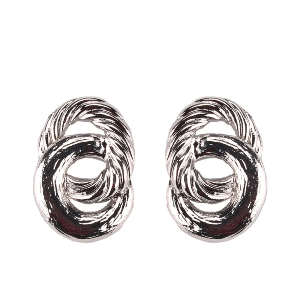 Silver Color 1 Лучшие женские модные серьги-гвоздики золотистого цвета для женщин, Винтажные серьги для свадебной вечеринки, металлические серьги в богемном стиле, подарок, Лидер продаж - Окраска металла: Silver Color 1