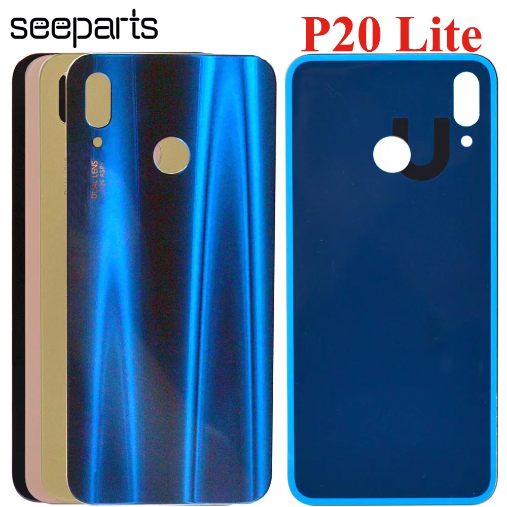Задняя крышка батарейного отсека для Huawei Nova 3e P20 Lite задняя корпуса стеклянная