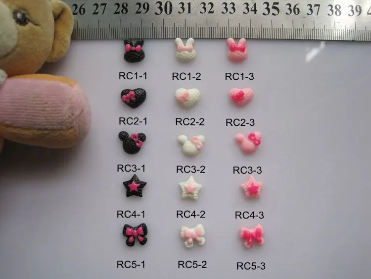 RC1 5 30 шт./пакет мультфильм кролик Сердце Звезда Лук полимерные украшения для