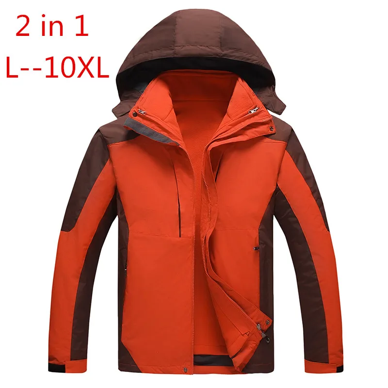 

2 в 1, ветрозащитная теплая куртка, размеры 10XL, 8XL, 6XL, 5XL, 4XL