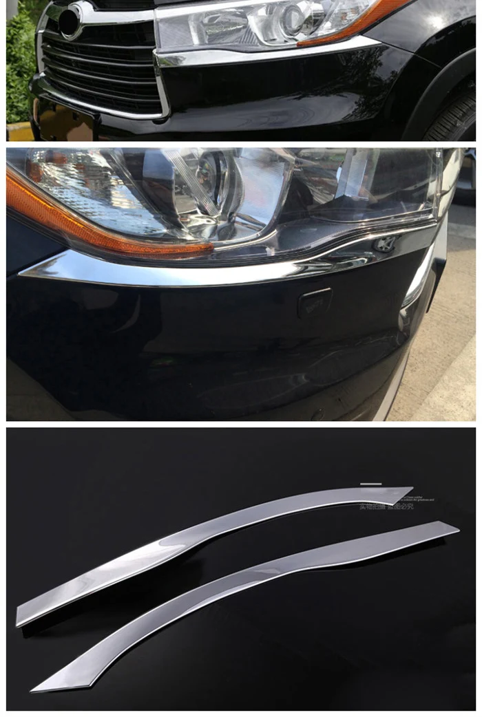 Аксессуары подходят для toyota HIGHLANDER KLUGER хром фара век украшение накладка молдинг бровей Гарнир