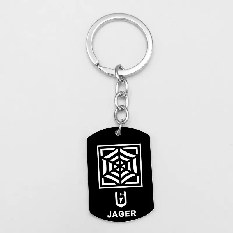 JAGER Новая игра Rainbow Six 6 Siege брелки череп BLACKEARD бандит алиби ASH FINKA IQ FUZE DOC брелок из нержавеющей стали - Цвет: JAGER