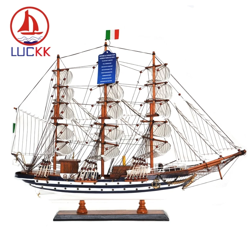 LUCKK 65 см AMERIGO VESPUCCI морская деревянная модель миниатюрная парусная лодка домашнее