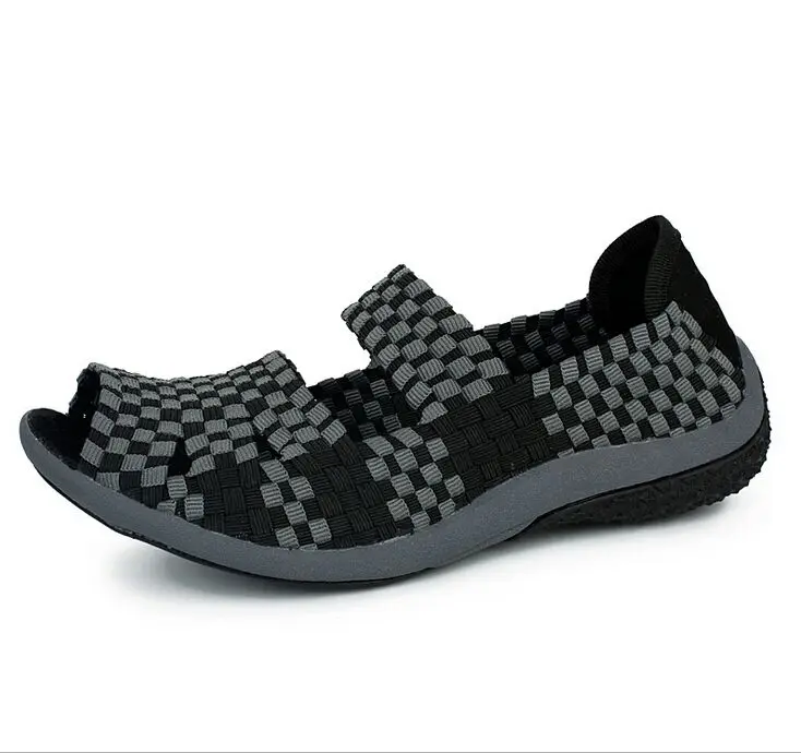 Женские тканые туфли на плоской платформе повседневные дышащие кроссовки