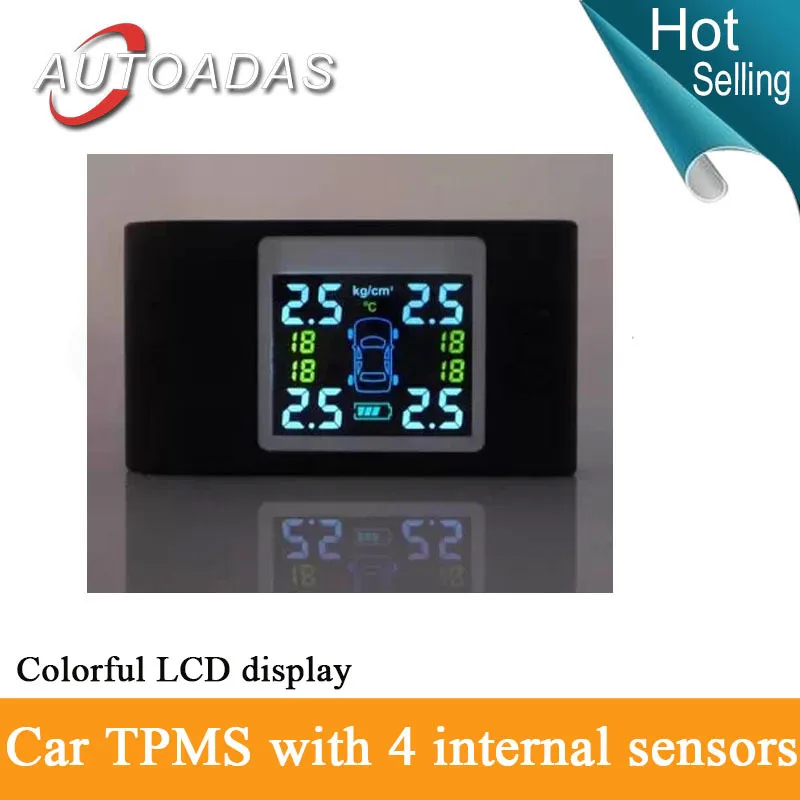Автомобиль TPMS с 4 внутренние датчики бар дисплей красочные ЖК ДИСПЛЕЙ контроля