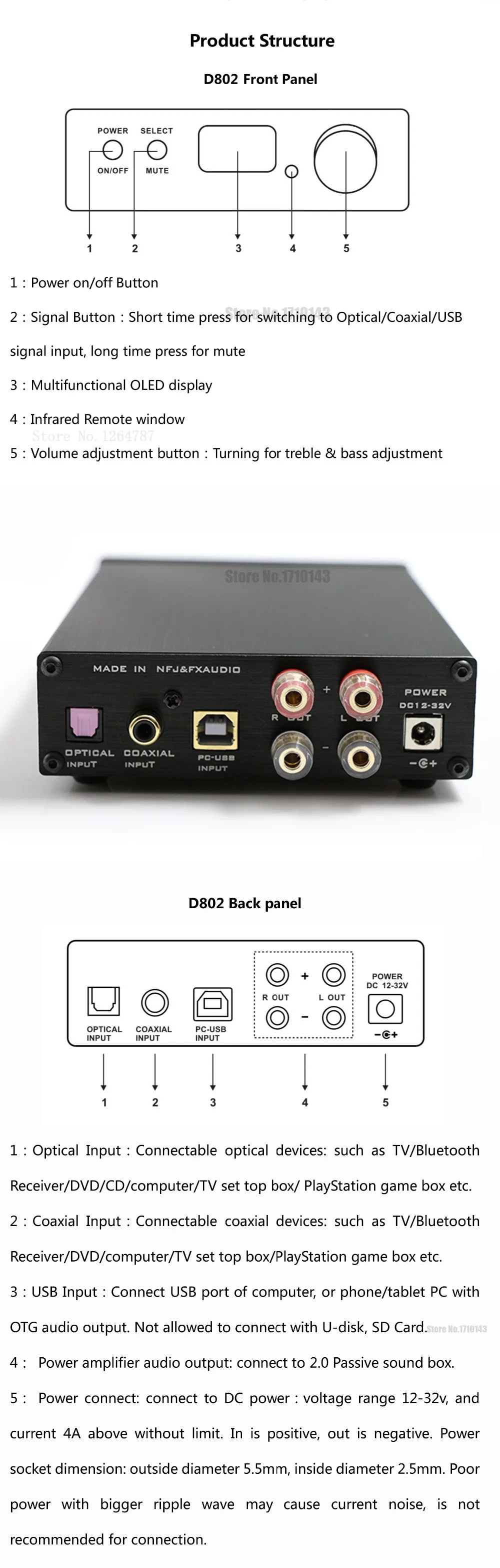 FX-Audio D802 пульт дистанционного управления вход USB/коаксиальный/оптический HiFi 2,0 для домашнего кинотеатра, Усилитель Аудио 24 бит/192 кГц 80 Вт+ 80 Вт OLED дисплей