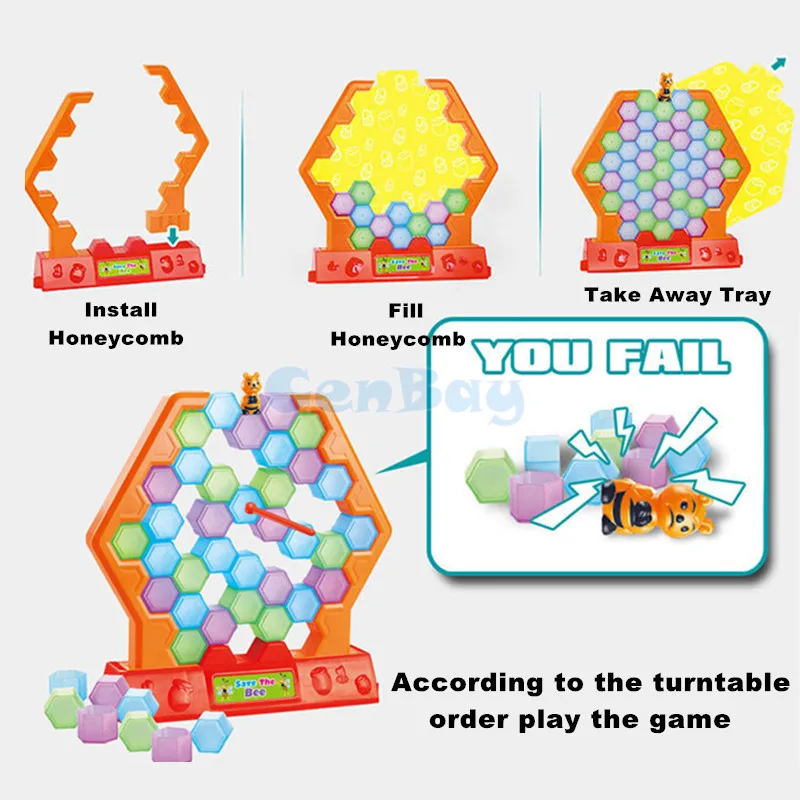 Funny Ice Breaking Save The Bee Interactive Desktop Block Toys Parent-child Leisure Game for Children Educational &amp Gifts | Игрушки и