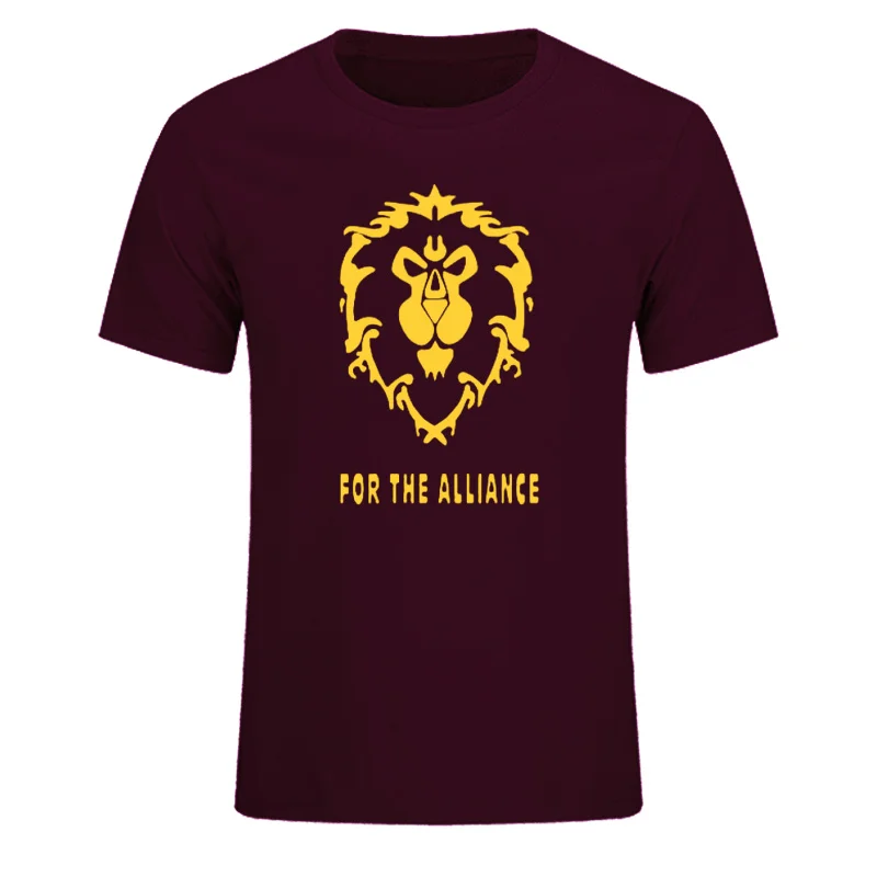 New Summer Fashion Game WOW ALLIANCE&ampHorde T Shirts Mens Graphic Cotton Short Sleeve Round Neck Plus Size casual Tops Tees | Мужская