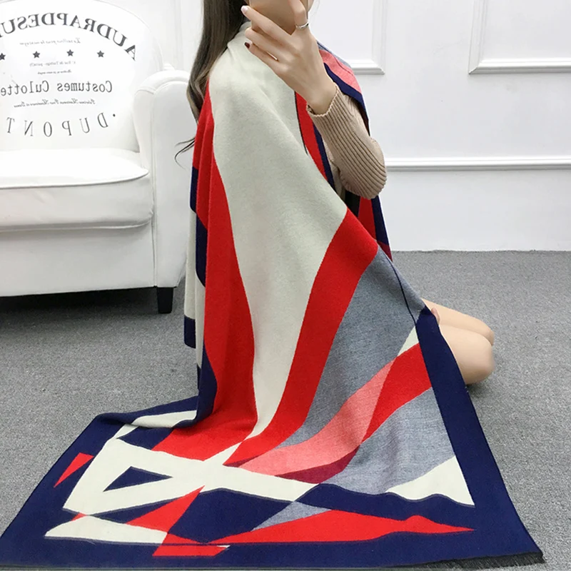 Женские шарфы 190*65 см Женская цветная полосатая шаль в стиле пэчворк