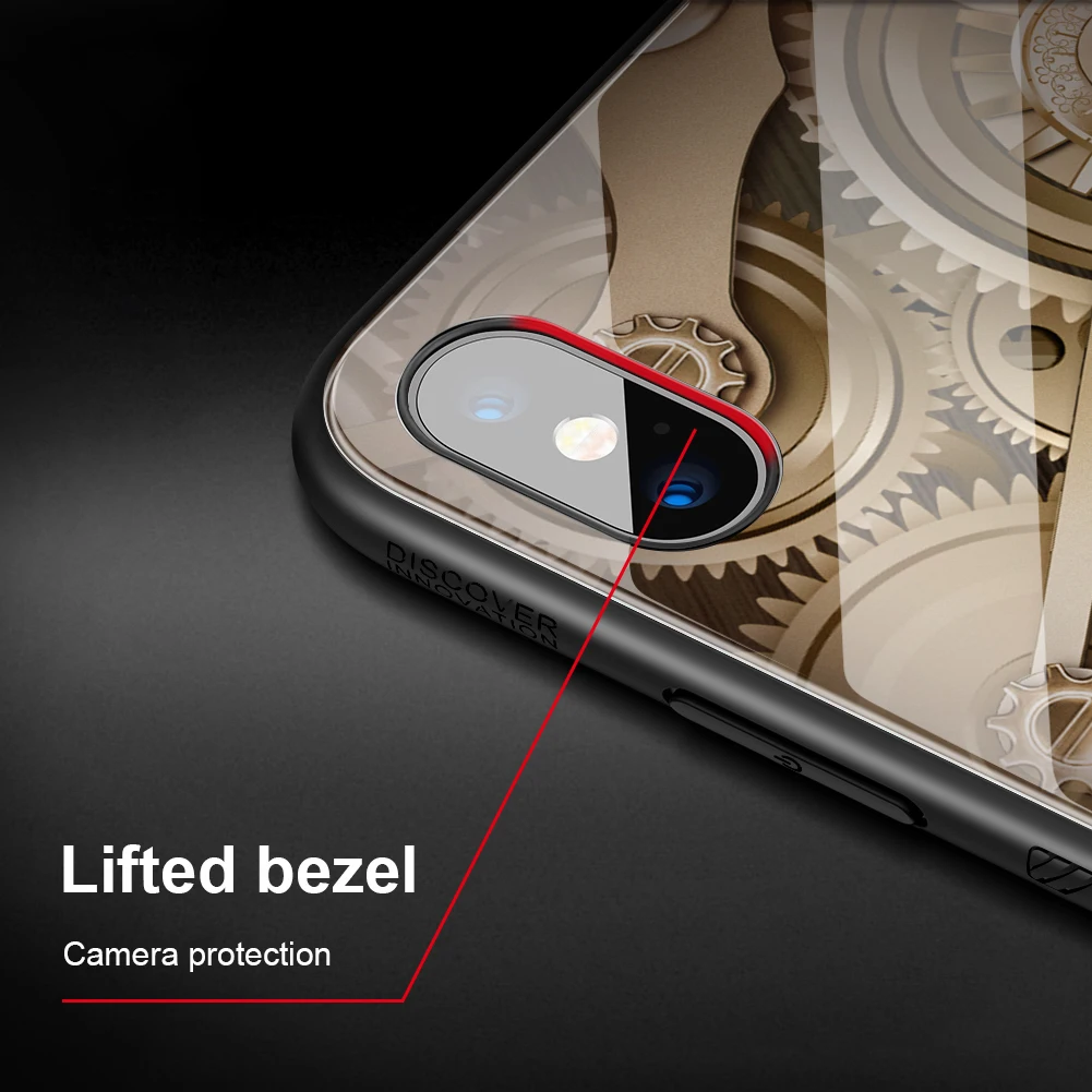 Tempered glass back cover case for iphone XS XR NILLKIN Gear Spacetime apple Max |