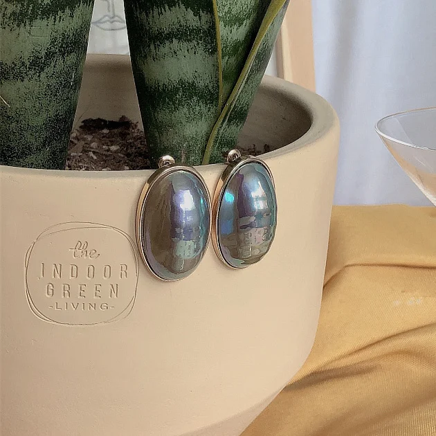 C earrings HUANZHI Новые овальные персональные геометрические оболочка жемчуга кольца из металлического сплава кольца для пальцев наборы для женщин вечерние ювелирные изделия для путешествий подарки - Цвет основного камня: C earrings