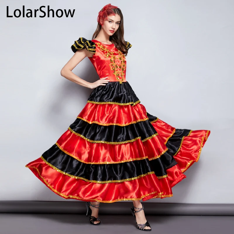 Flamengo Dance Dress Spanish Costumes Flamenco Skirt Spanish Dancer Dress Spodnica