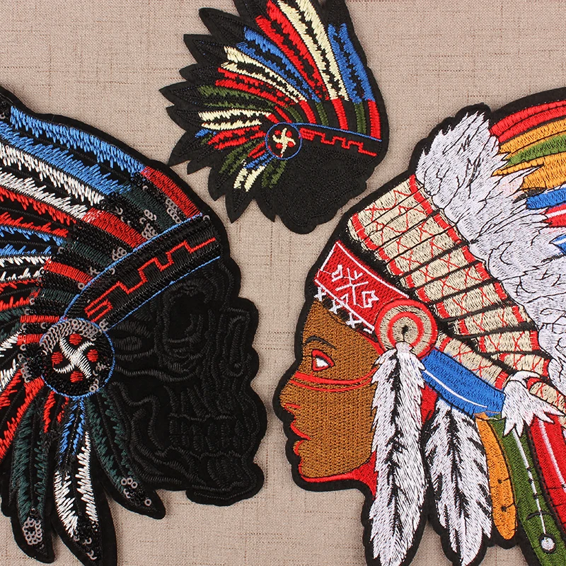 Нашивки «сделай сам» в стиле панк, индийская ткань для вышивки головы, женская сумка, нашивка для одежды, Швейные аксессуары