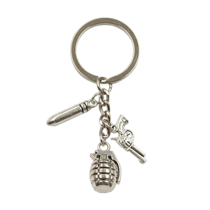Дропшиппинг пистолет пуля брелок граната модный DIY металлический держатель цепь