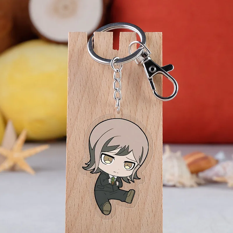H15 Аниме Danganronpa: триггер счастливый хаос Монокума акриловый брелок мультфильм Прозрачный двухсторонний кулон кольцо для ключей - Цвет: H15