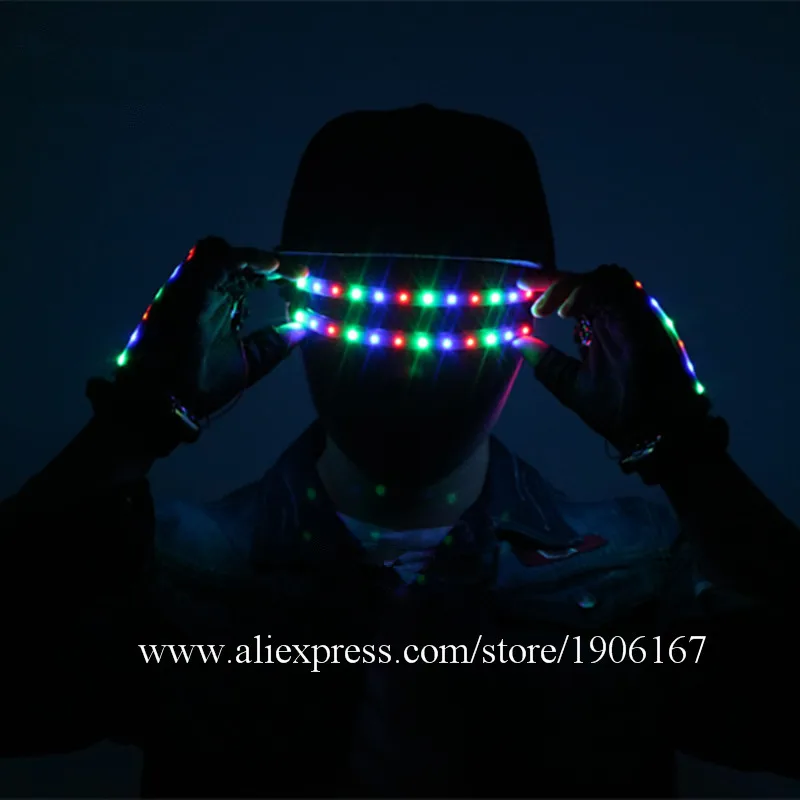 RGB Led Luminous Stage Perofrmance Glasses Gloves Lighting Illuminated Dancer DS DJ Party Halloween Christmas Props | Дом и сад