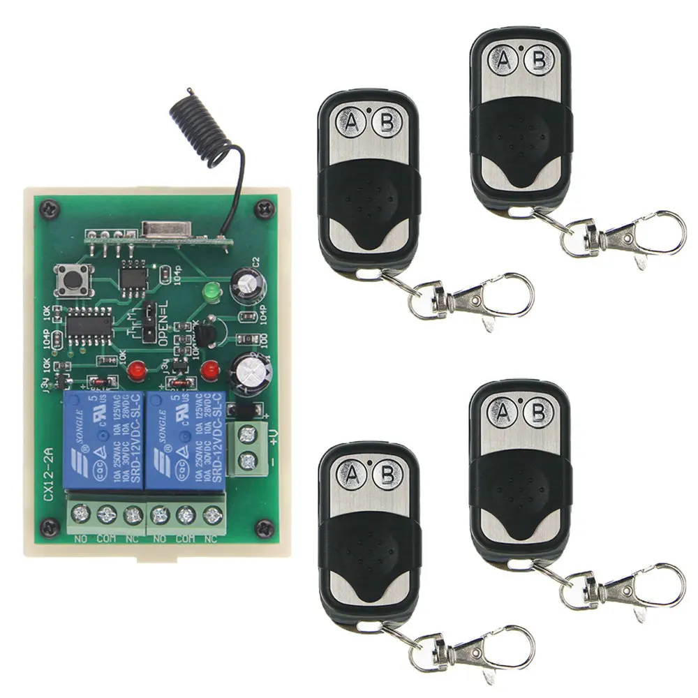DC 12V 24V 2 CH 2CH RF беспроводной переключатель системы дистанционного управления 4 шт