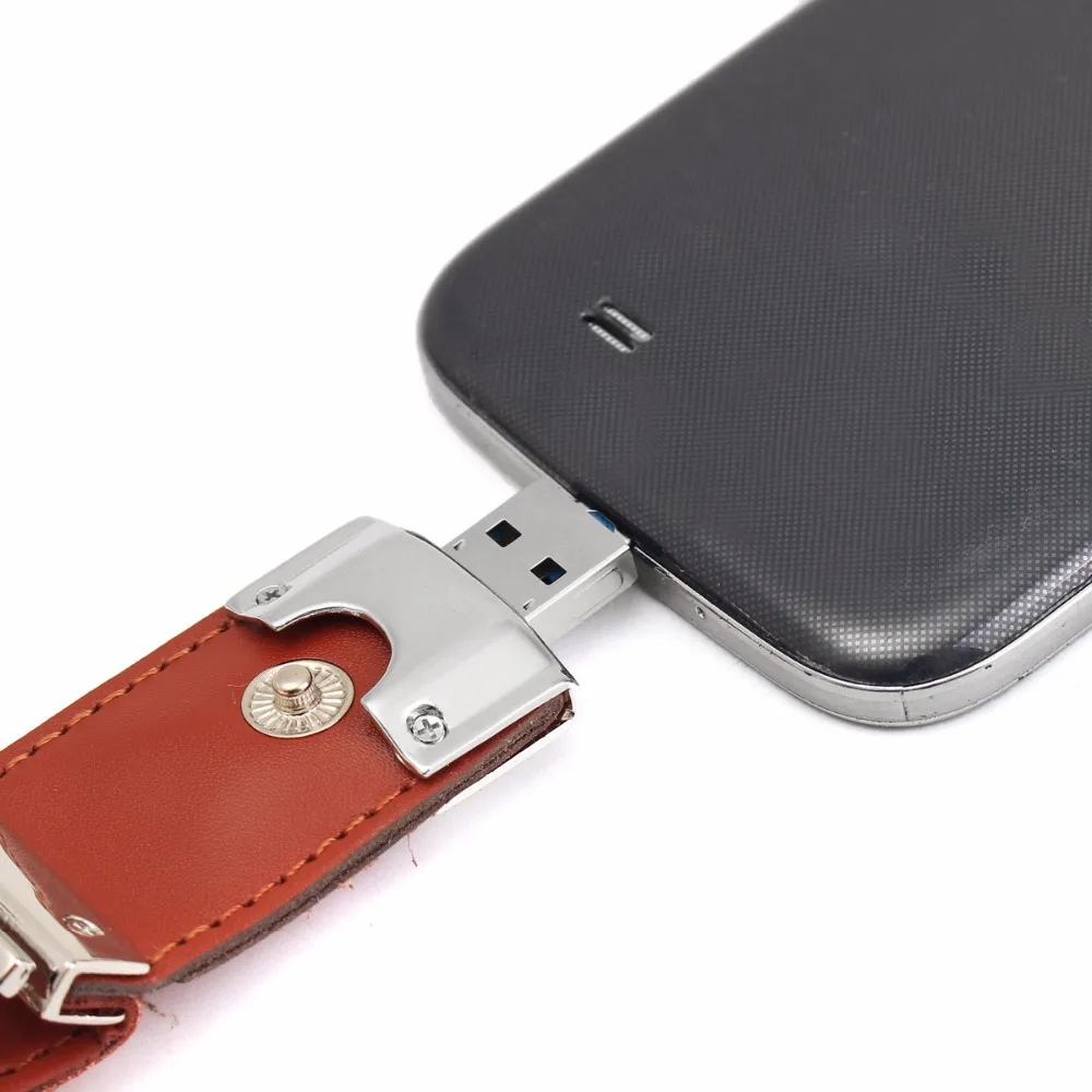 2 в 1 Кожаный USB OTG Флешка 64 ГБ 32 16 Гб 8 4 Dual Micro карта памяти для смартфонов на Android