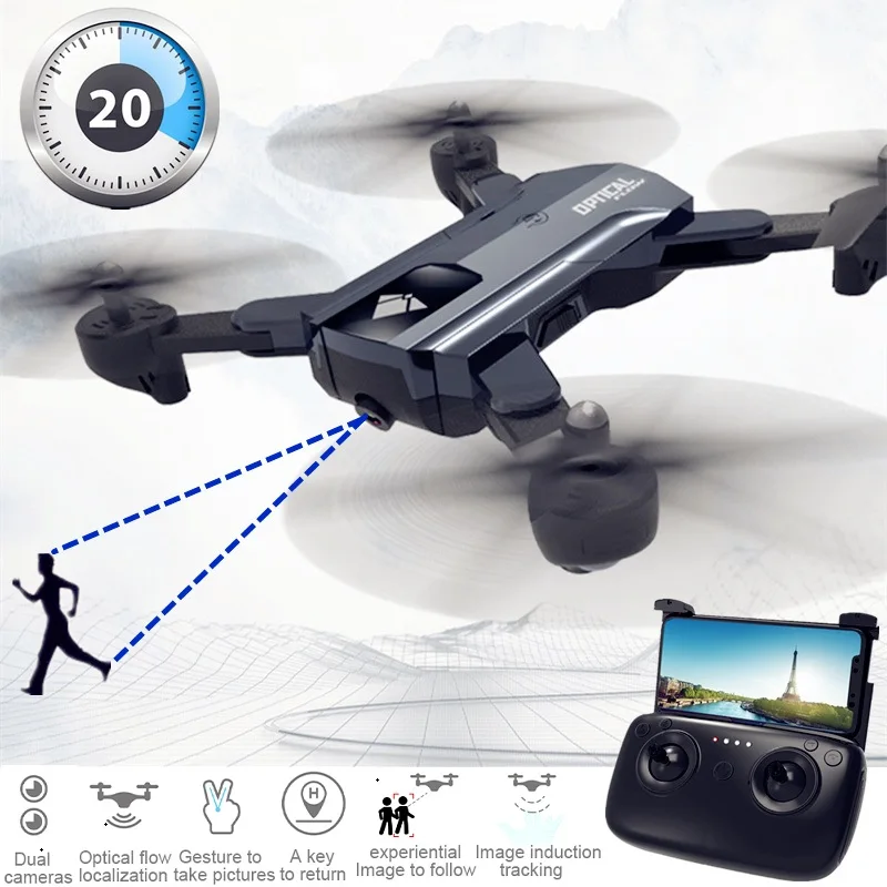 X196 Drone 20 минут Дроны с Камера HD 2MP RC гоночный Follow Me FPV Мультикоптер Дрон VS SG900 F196