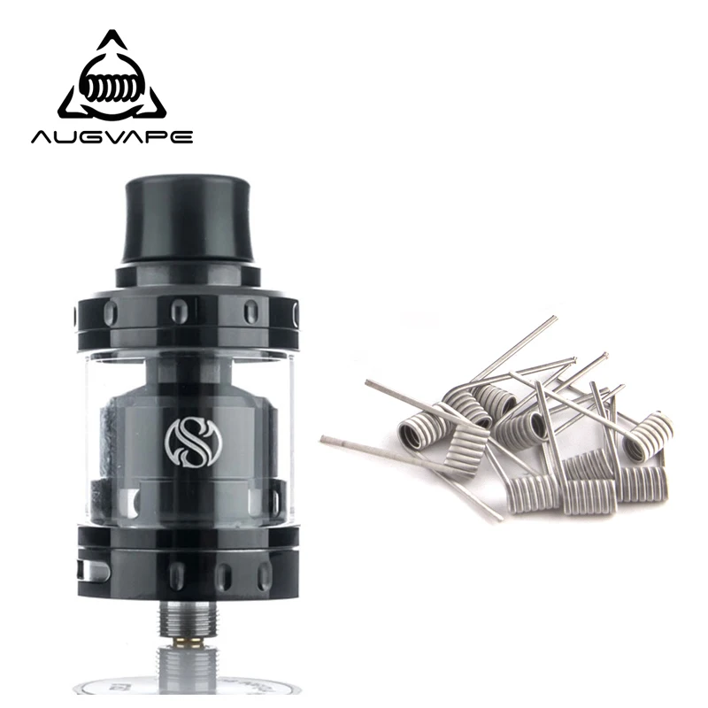 Атомайзер Augvape Merlin Mini RTA 10 шт. два ядра Clapton плавленые катушки герметичный одна