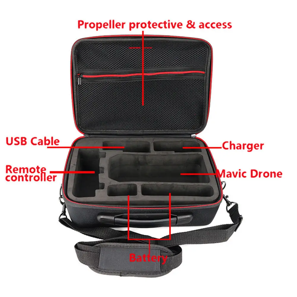 Жесткая Сумка EVA для дрона DJI MAVIC PRO и всех аксессуаров портативный чехол Spark сумка
