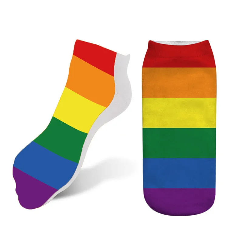 Весна-лето креативные носки с 3d принтом женские забавные радужные Harajuku милые