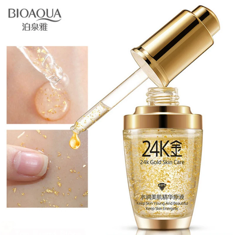 Увлажняющая сыворотка BIOAQUA 24K Gold крем для лица отбеливающий дневной против