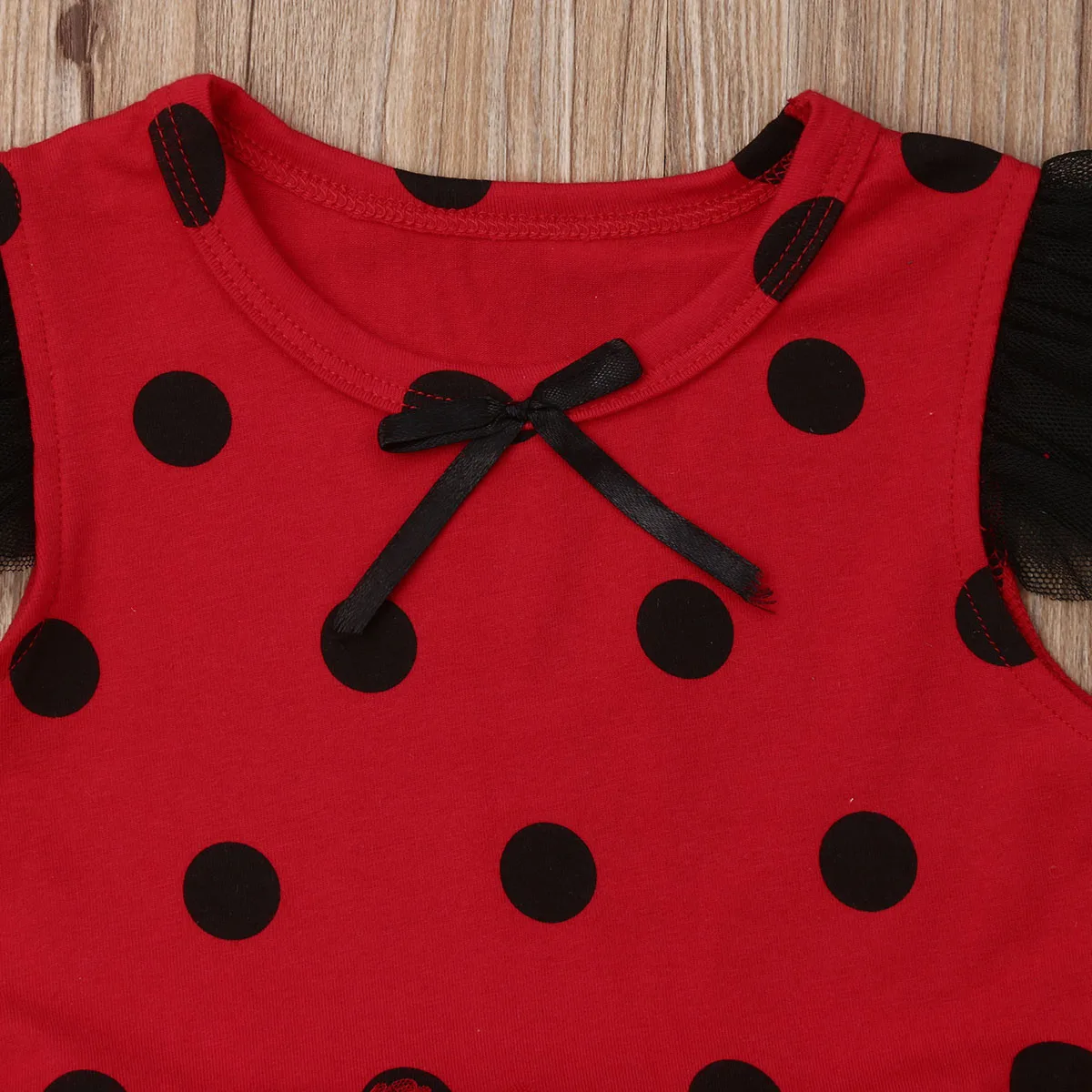 Комплект одежды из 2 предметов для новорожденных милые красные платья с коротким