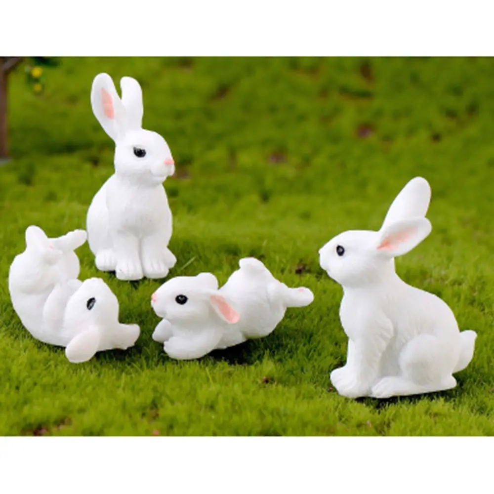 Полимерный домашний зеленый милый кролик DIY мини украшения счастливая семья